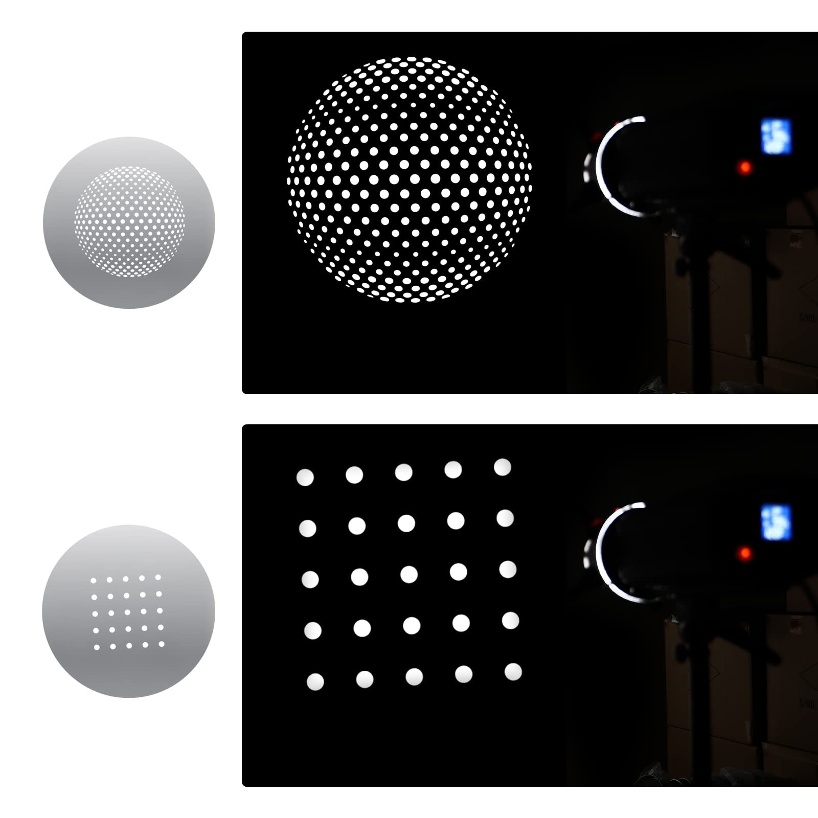 12-Pcs Round GOBO Kit, 66mm Metal Plate with Different Patterns Works with Sp…