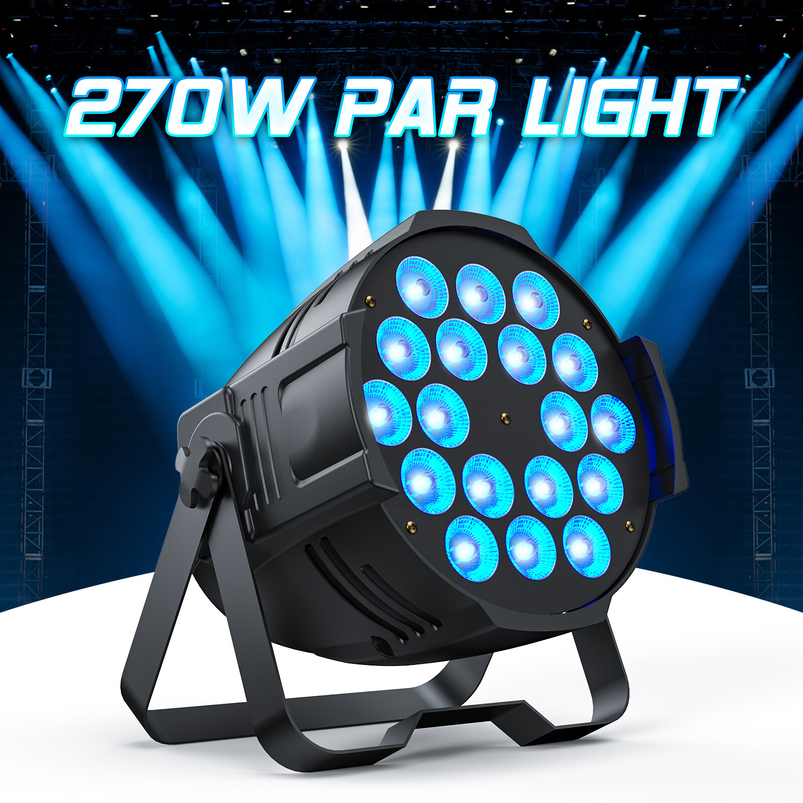 10PCS Beam Par Stage Light 270W RGBW 18 LED Strobe DJ Disco Party Show DMX512 US