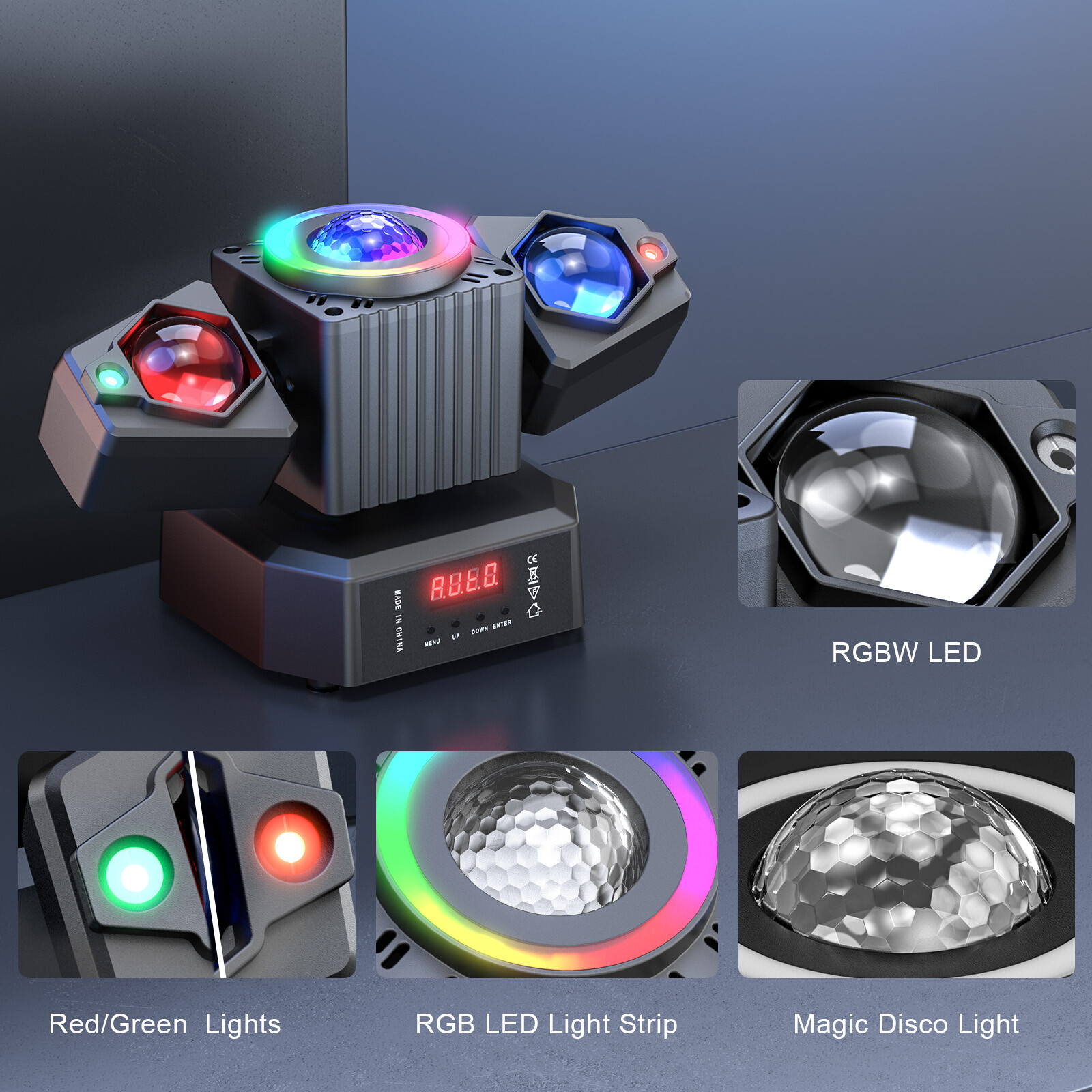 105W Two-armed Stage Light Moving Head Light RGBW 4-IN-1 Lighting Effect Remote