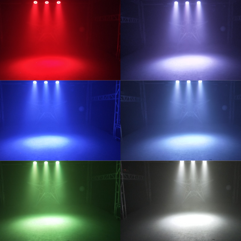 XPCLEOYZ 8Pcs 18 LED Flat Par Aluminum Alloy RGBWAUV Par Stage Lights DJ Disco
