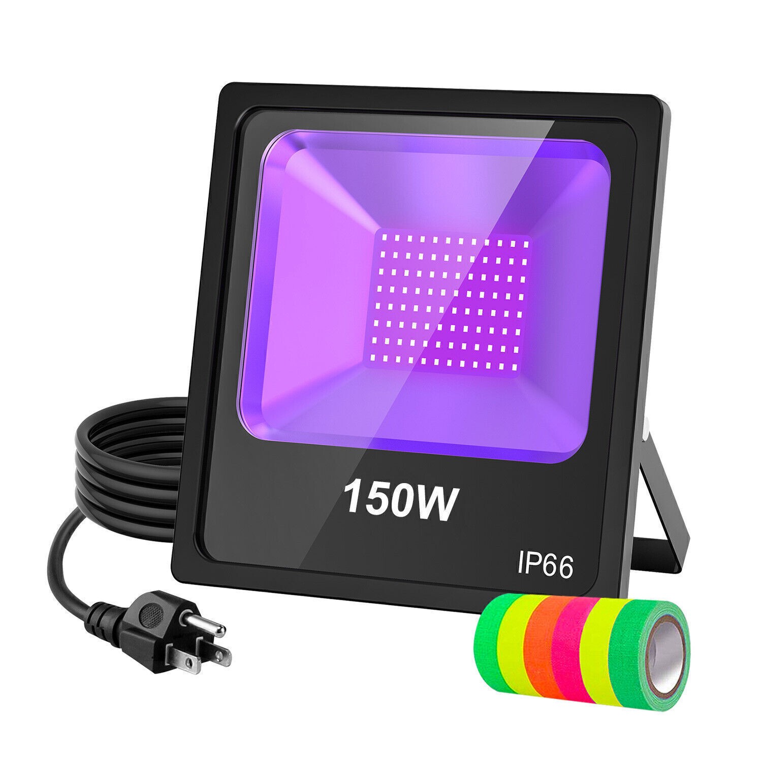 4-Pack 150W LED Black Lights Purple Light with 10ft Cable for Music Dance Stage