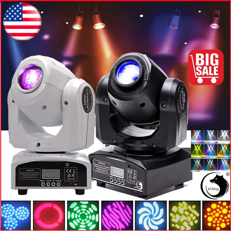120W RGBW Spot Moving Head Stage Lighting 8Gobo DMX512 Beam Disco DJ Party Light