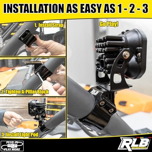 Light Bar Mount (1 PC-Single) UTV A-Pillar POD Light Mount by – for 1.875″