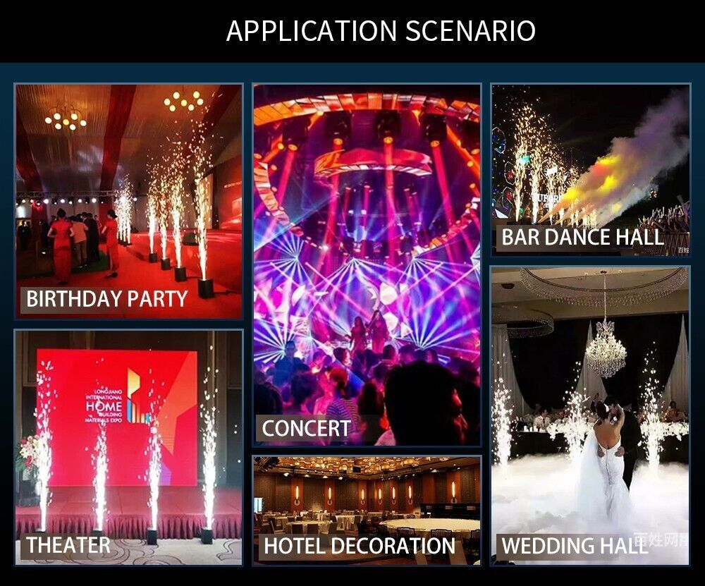 650W Spark Machine Flame Fountain Fireworks Effect Remote Control Festival Party