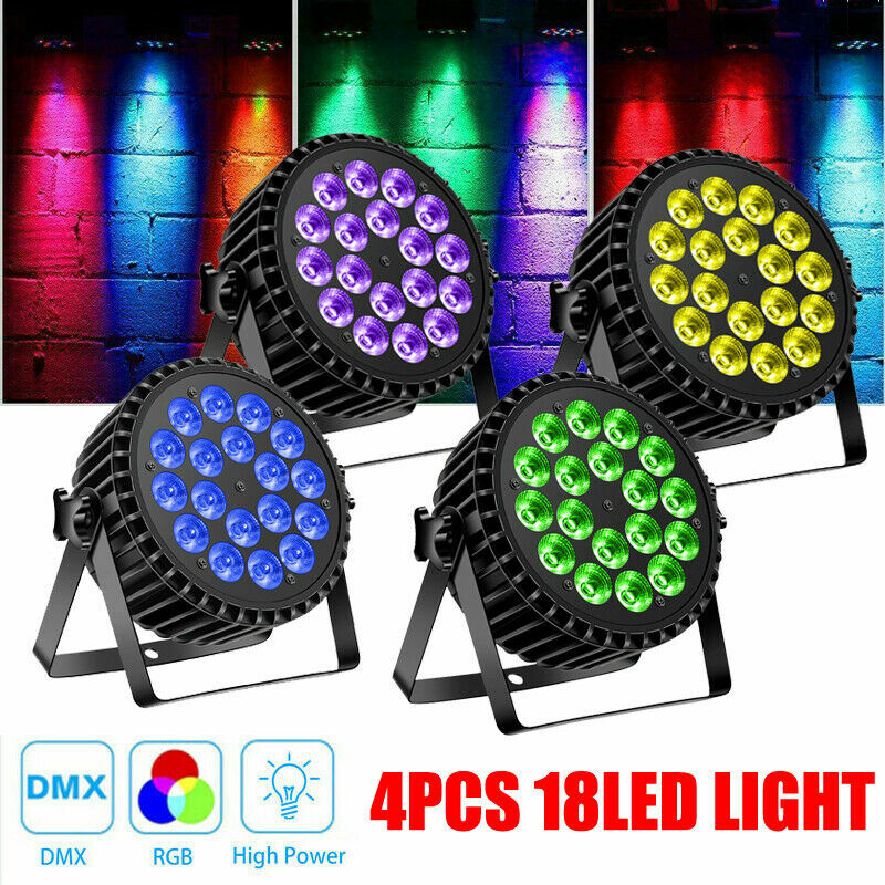 270W RGBW Stage Beam Lighting 18 LED DMX-512 PAR Lights DJ Disco Party Show Lamp