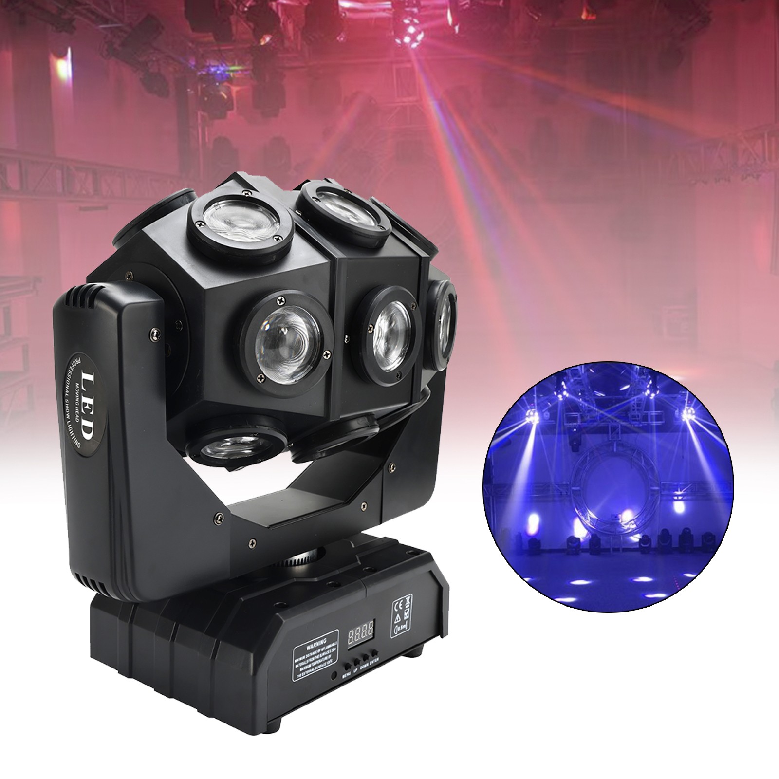 180W Moving Head 18 LED Rotating Beam DMX Stage Light RGBW DJ Disco Party Club