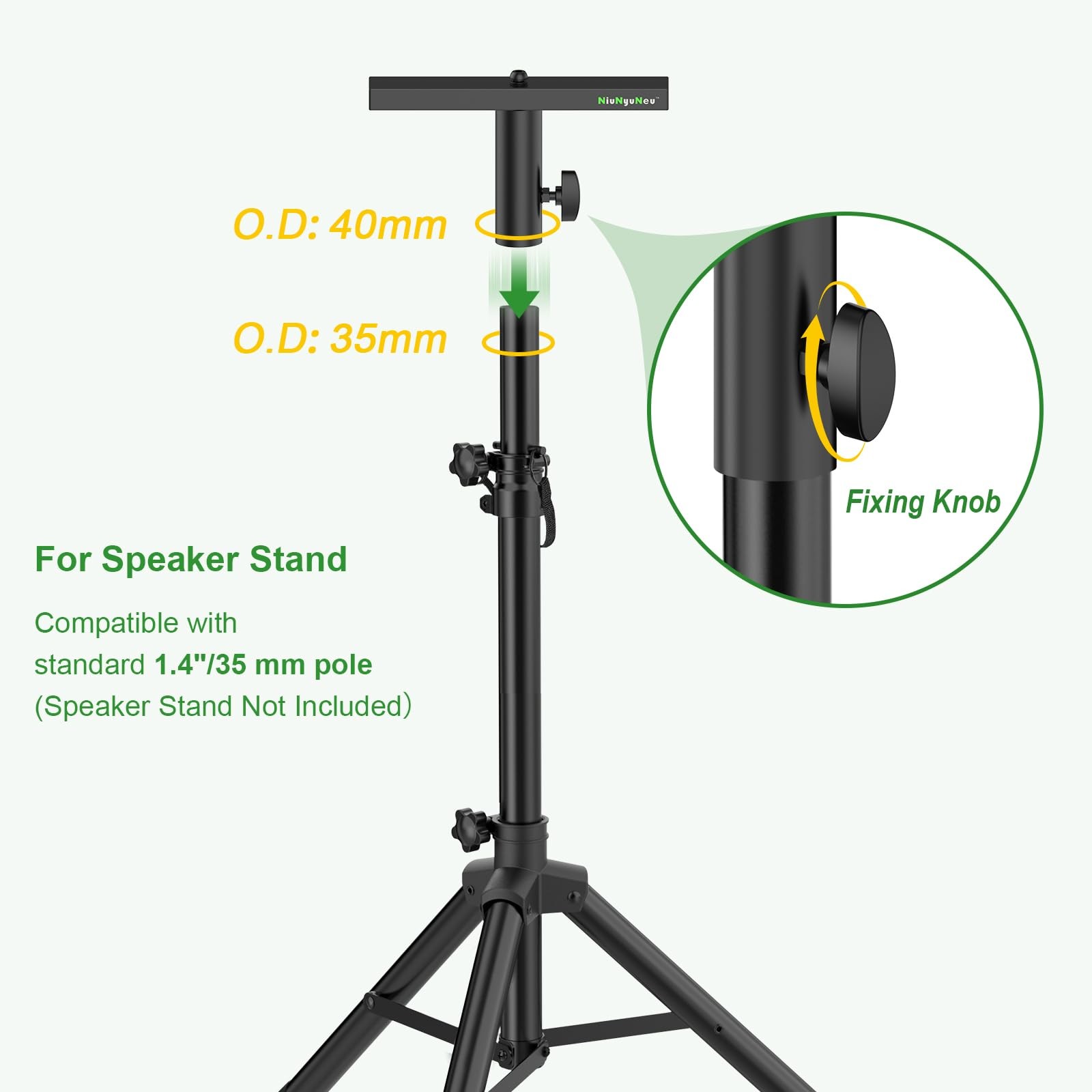 TBar Lighting Extension DJ Stand Cross Bar Single Light Speaker Tripod Mount