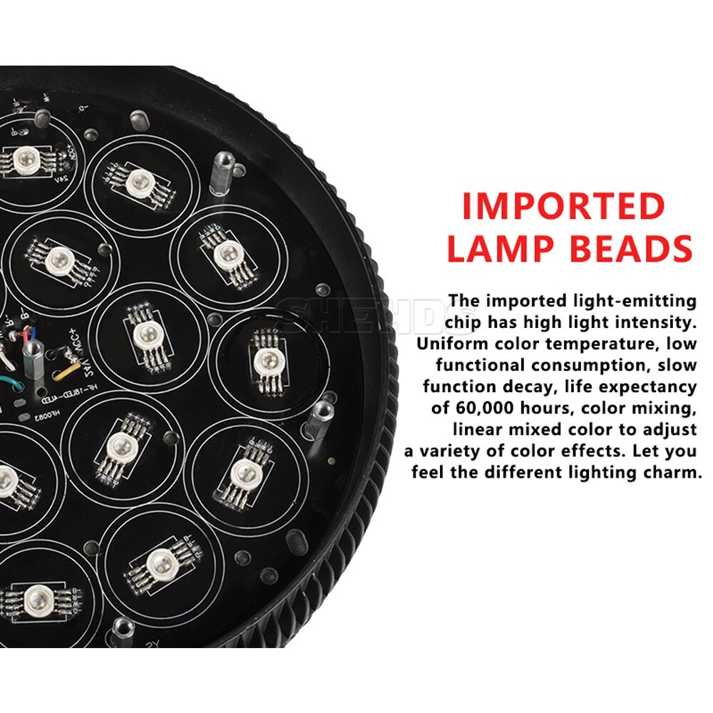 8PCS LED 18x18W Par Can Stage Light DMX RGBW UV Disco Show DJ Lighting Alu Shell