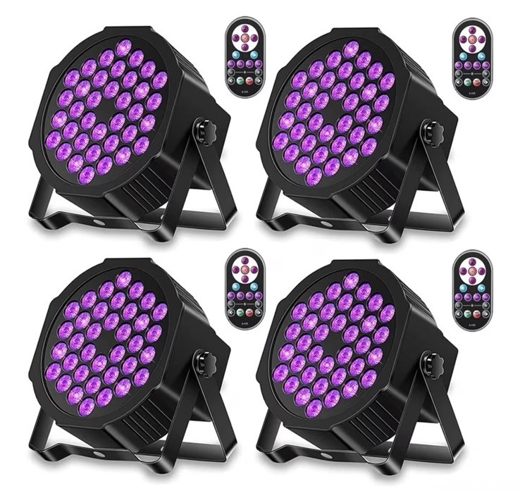 36LED Black Lights, 72W UV Blacklights Stage Lights with Glow in The Dark -4 qty