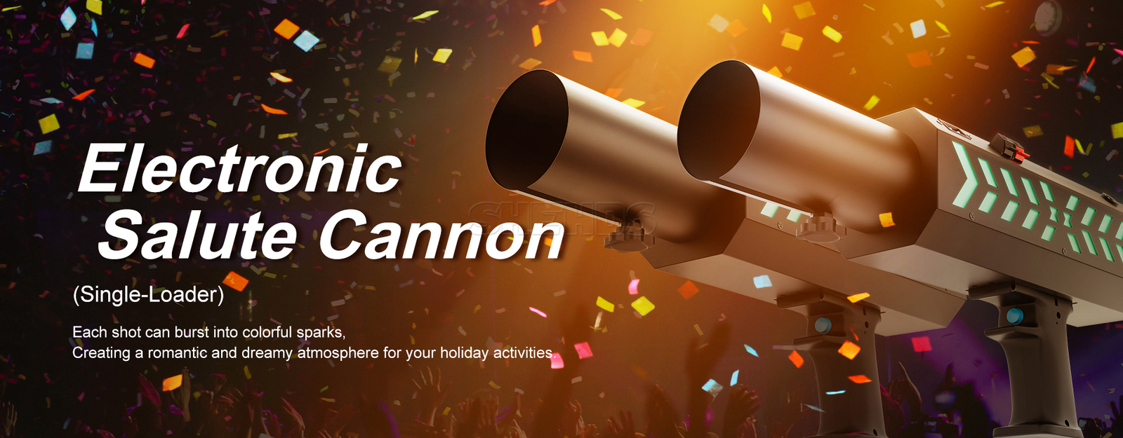 SHEHEDS Stage Rechargeable Colorful spark Electronic Salute Cannon Single-Loader
