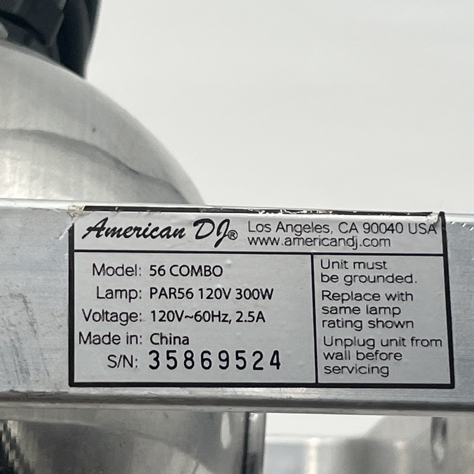American DJ Model 56 Chrome Stage Light -Aluminum Housing W/ Yellow Light Cover