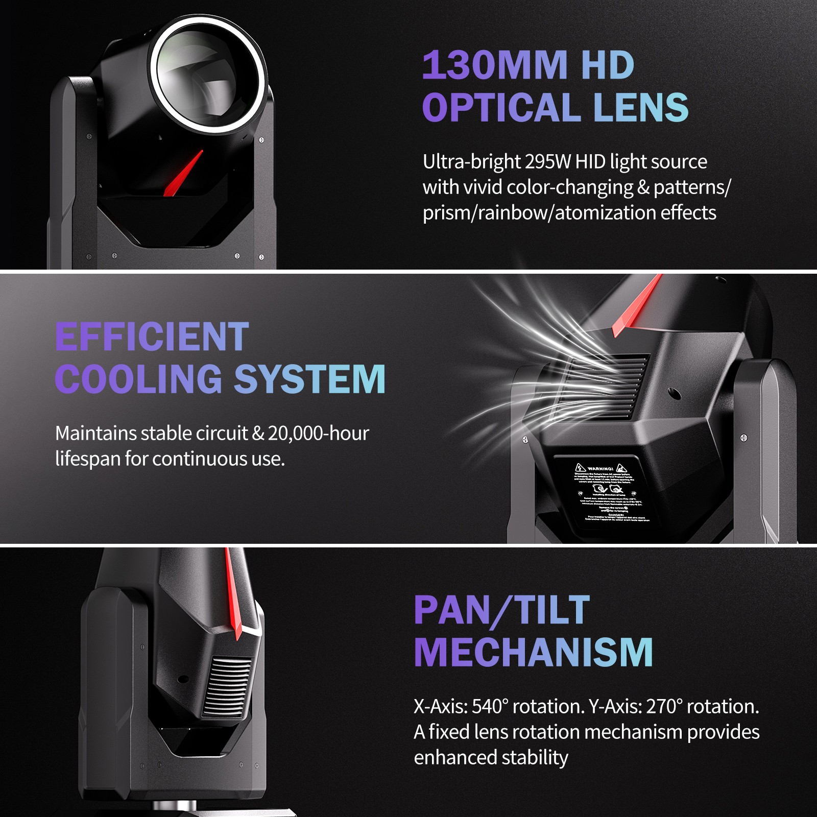 380W LED 18+8Prism Moving Head Light RGBW DMX Gobo Beam Stage Spot Lighting DJ