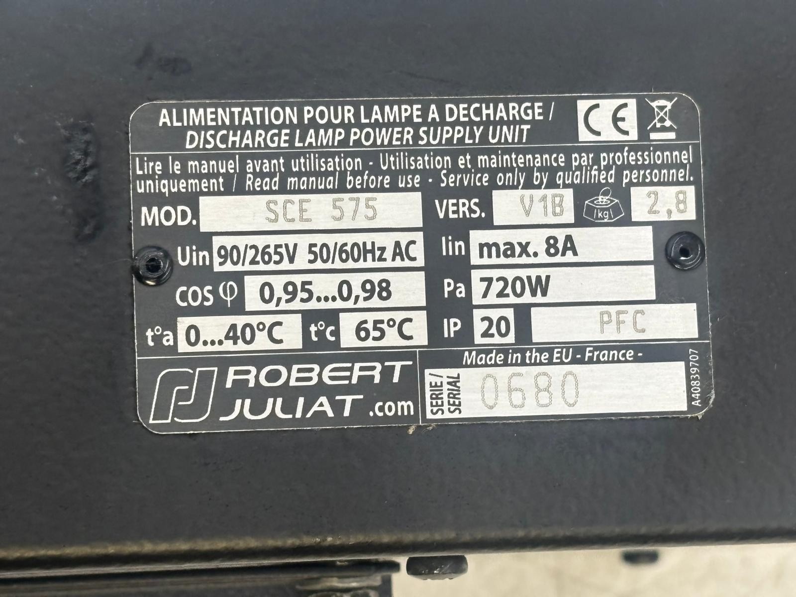 Robert Juliat SCE 575 6A 750W Power Supply Unit