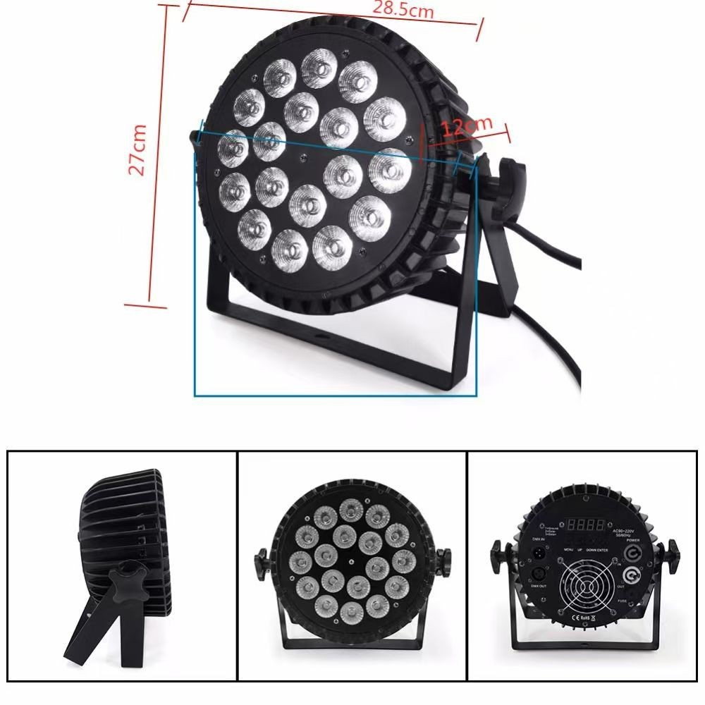 8PCS 18x18W RGBWA UV Aluminum Alloy Par Lighting LED Stage Light DMX Party DJ