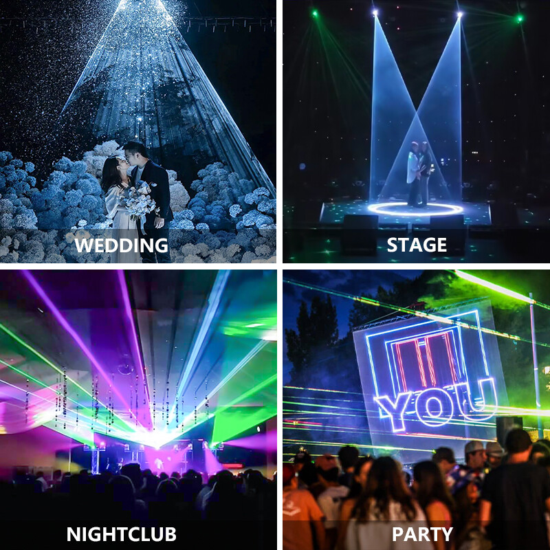 10W RGB DMX512 ILDA Full Color Animation Laser Light for Wedding Party Djs Stage