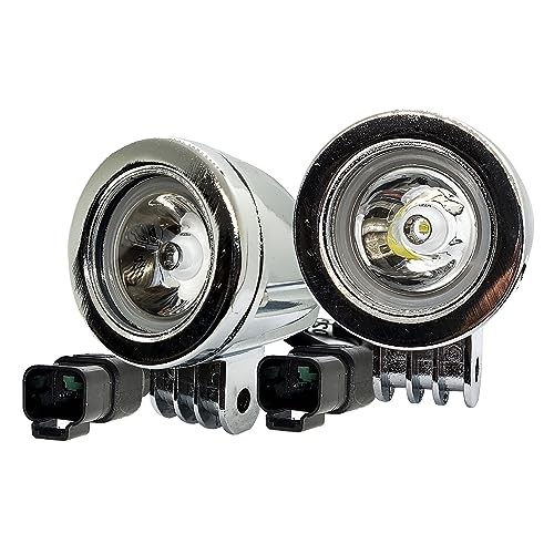 OZ-USA Chrome 20w LED Lights Spot Beam Motorcycle Cruiser Fog Passing CHROME
