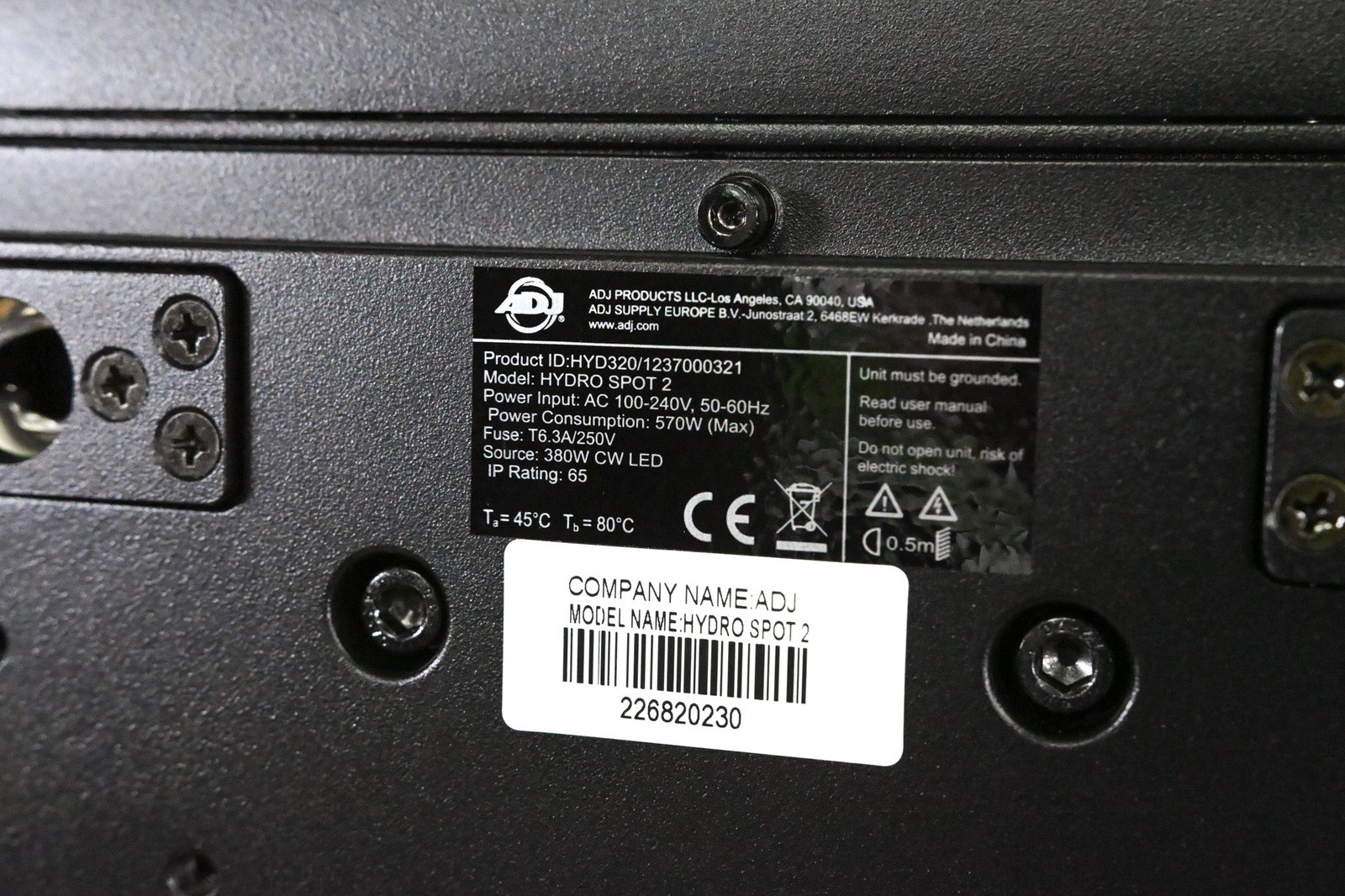 ADJ Hydro Spot 2 380W IP65 LED Moving Head Spot CG0125U