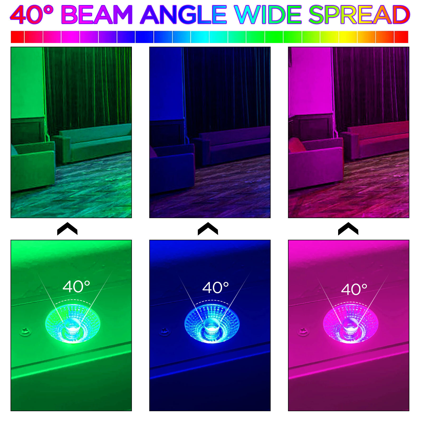DJ Stage Light 24LED RGB Wall Washer Sound Control DMX Chase Effect Party Remote