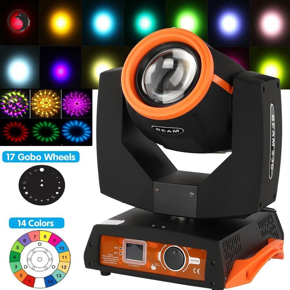 4X7R 230W Zoom Moving Head Beam Sharpy Light 16+8 Prism Strobe DMX 16CH Stage US