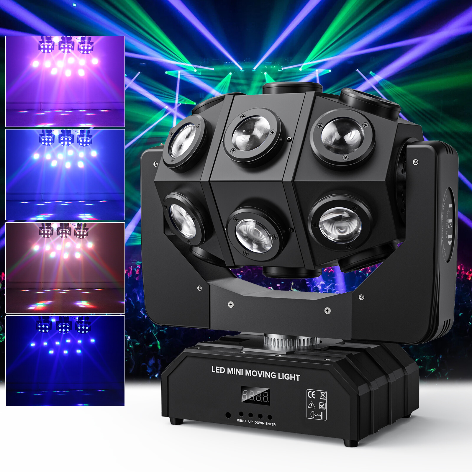 180W Moving Head 18 LED Rotating Beam DMX Stage Light RGBW DJ Disco Party Club
