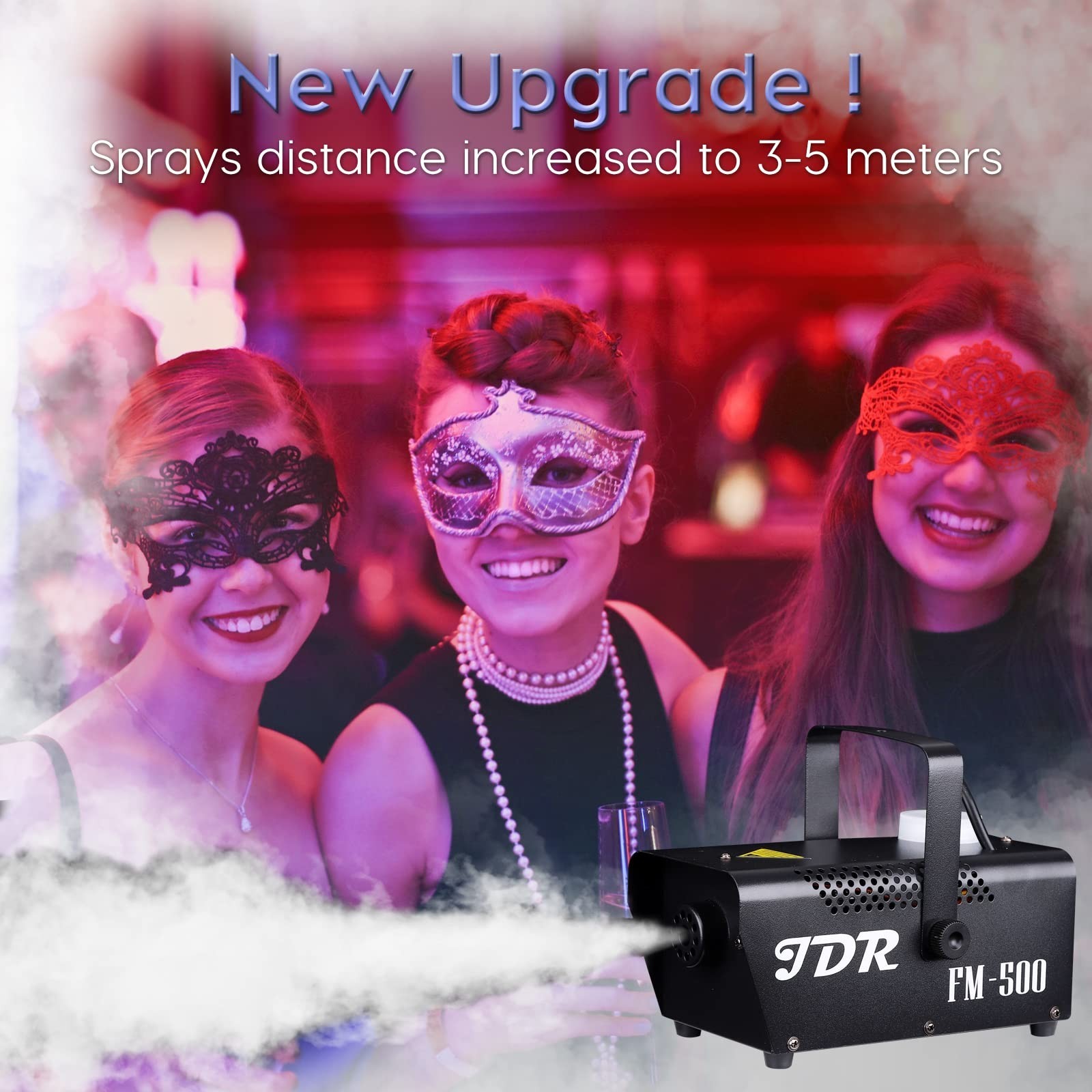 Fog Machine JDR Mini 500W Smoke Machine with Auto Mode and Wireless Remote Co…