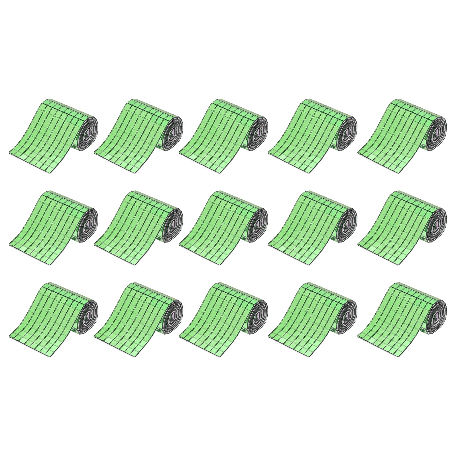 7200 PCS Glass Mirrors Disco Ball Tiles Self-Adhesive Green 5x5mm, 15 Sheet
