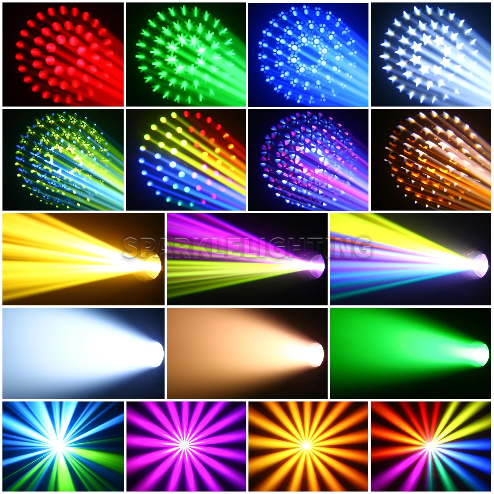 PAIDUN 2Pack Beam 295W 14R Moving Head Light Double Prism Rainbow Fogging Effect