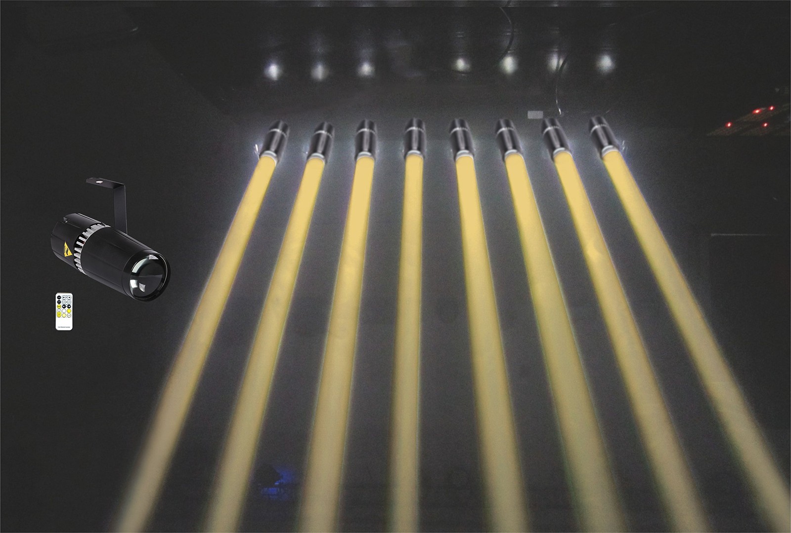 15W LED Pinspot Light IR Controller Cool Warm White Spotlight Disco Party KTV