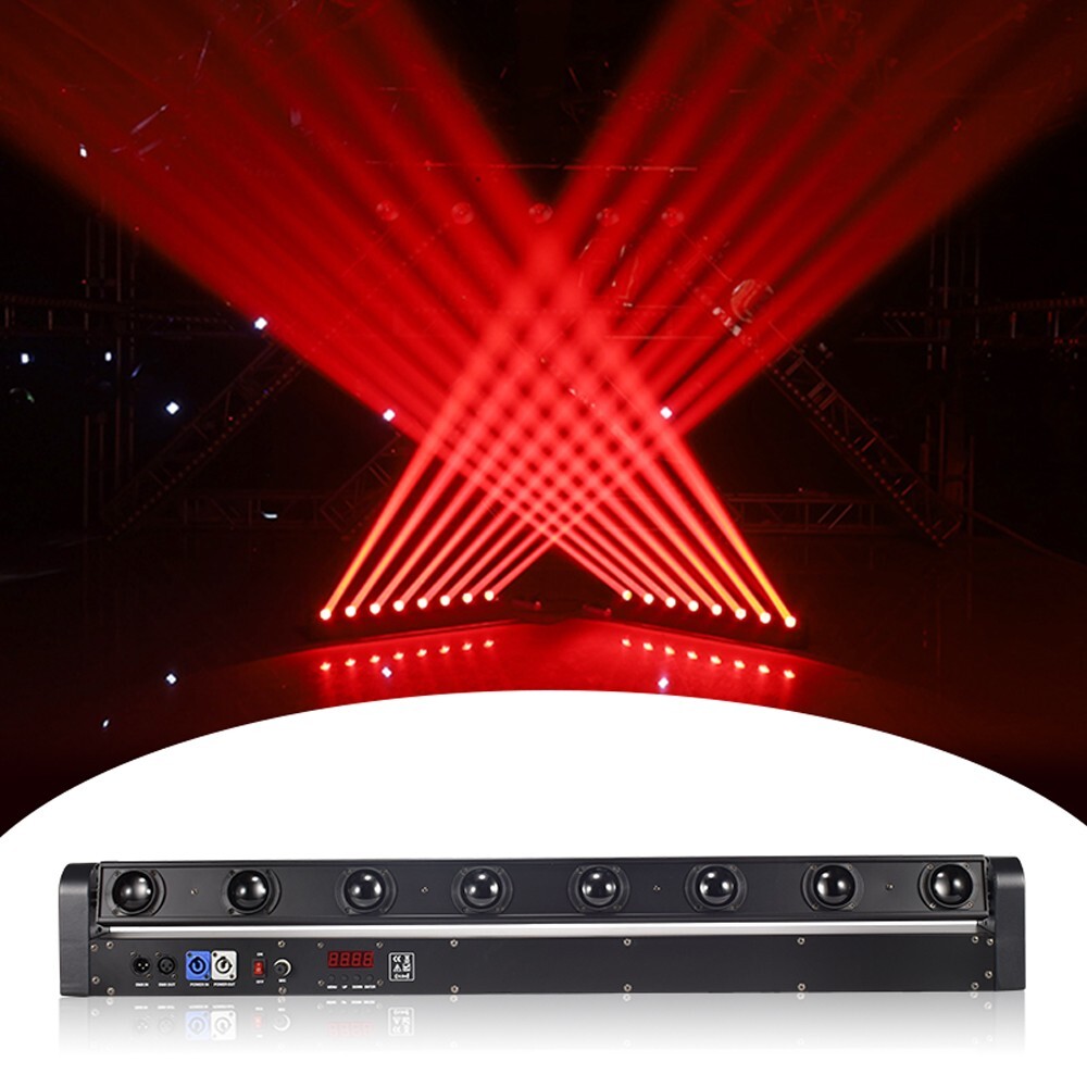 2pcs 8 Eyes 8x12W RGBW 4in1 DMX Moving Head LED Beam Bar Light for Disco DJs Bar