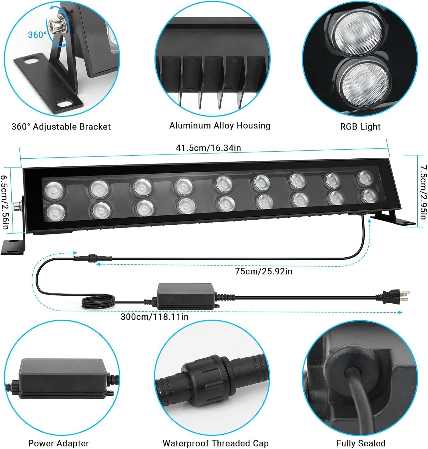 Versatile 4-Pack 72W Outdoor Stage Lights – RGB Effects & Waterproof Design