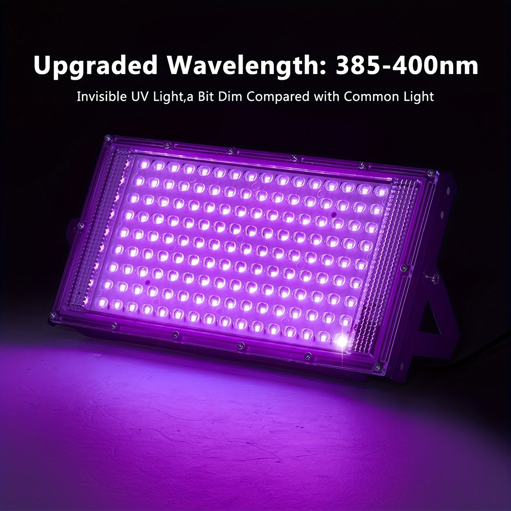 50W-100W LED Black Light Powerful UV Spotlight 395nm UV Lamp for Christmas Light