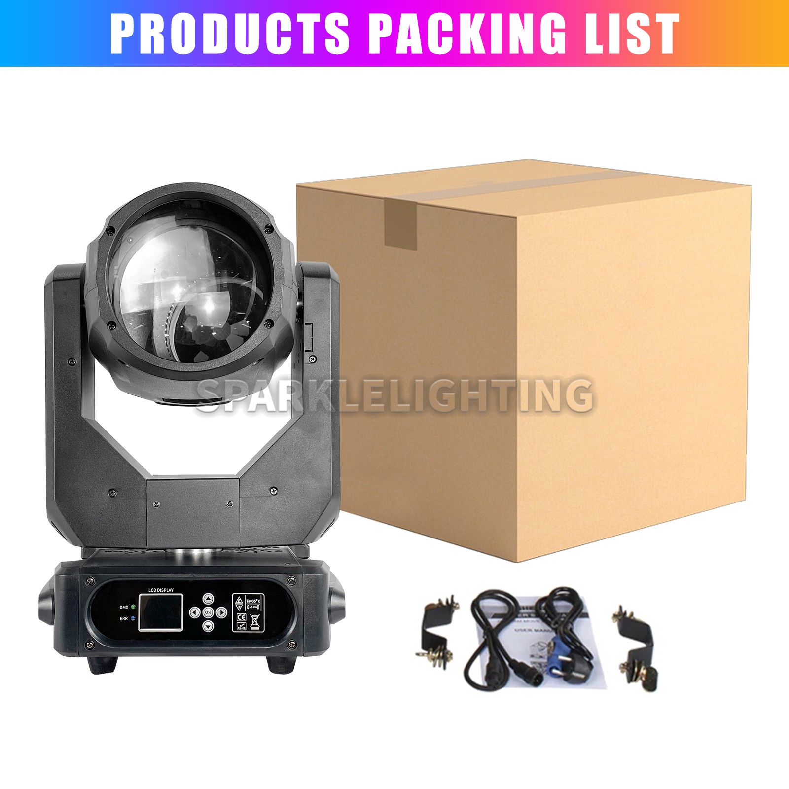 PAIDUN 2Pack Beam 295W 14R Moving Head Light Double Prism Rainbow Fogging Effect