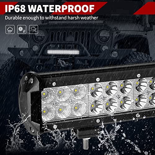 17.3″ LED Light Bar 108W Spot Flood Combo | IP67, Spot 18 Inch Black-Straight