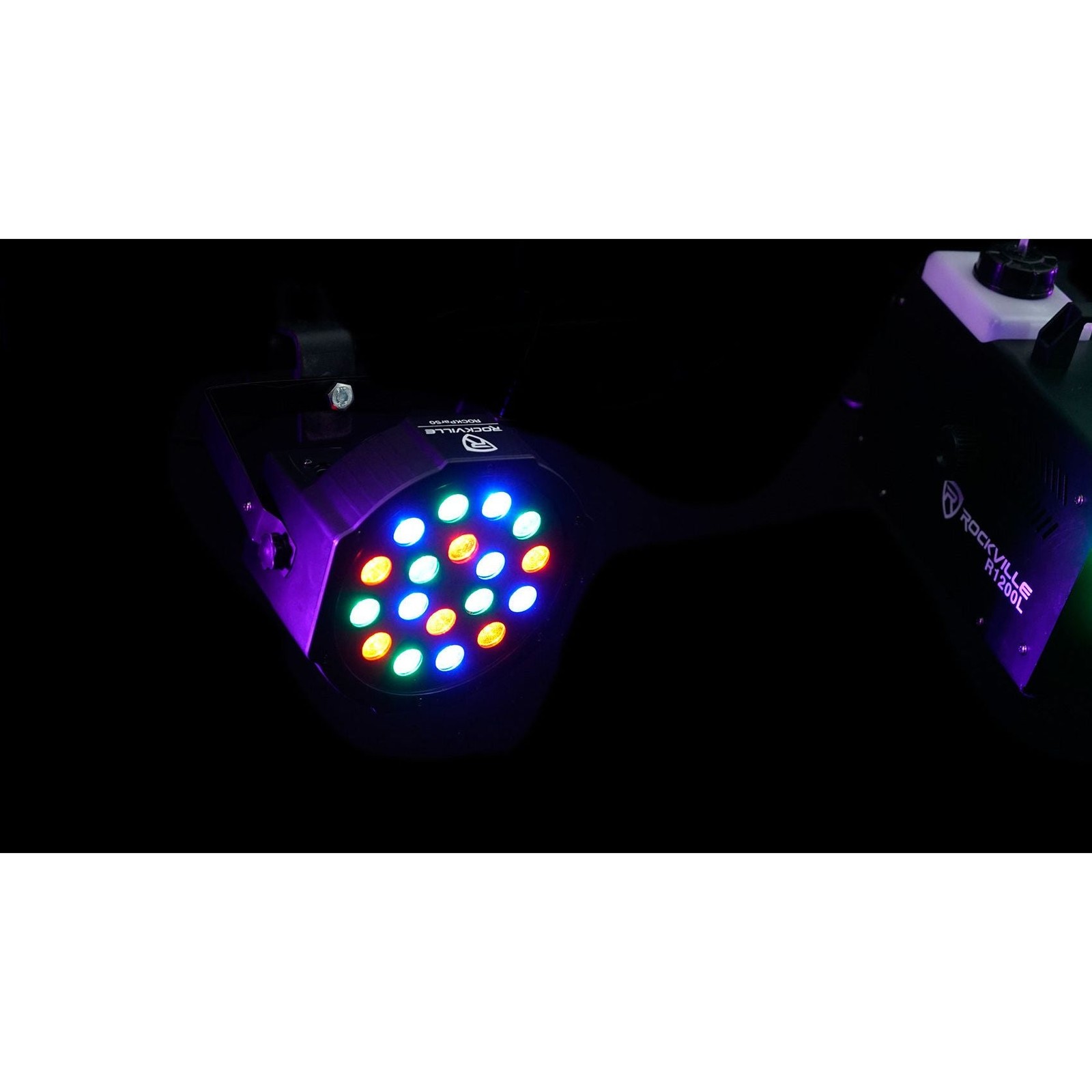 (10) Rockville RockPAR50 LED RGB Par Can DJ/Club DMX Wash Lights+Cables+Bags