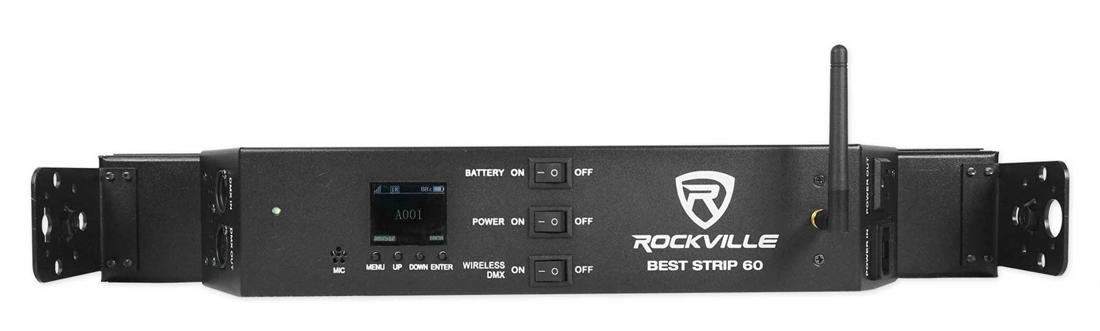 Rockville BEST STRIP 60 Black Rechargeable Wash Light Bar/Wireless DMX+RGBWA+UV