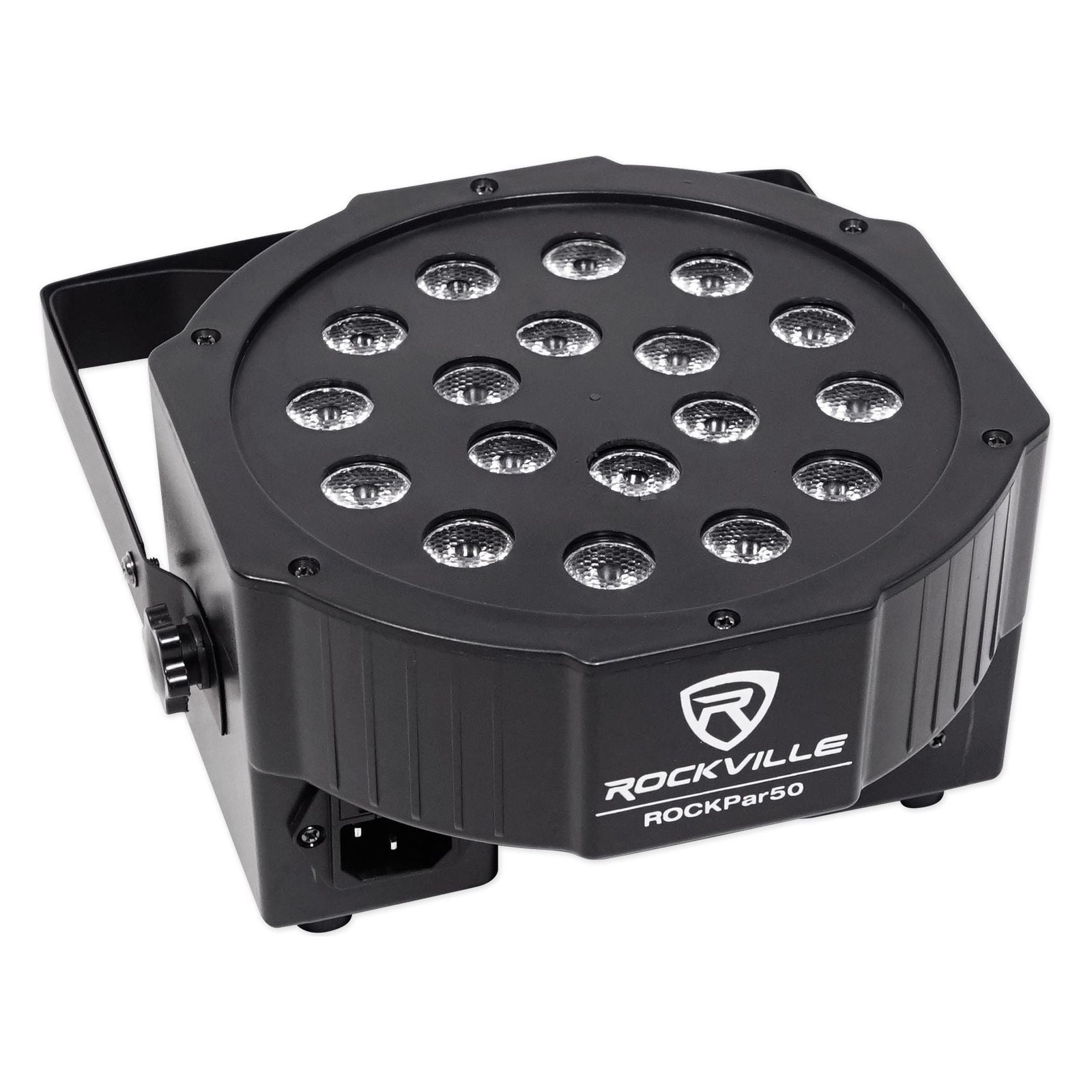 (10) Rockville RockPAR50 LED RGB Par Can DJ/Club DMX Wash Lights+Cables+Bags
