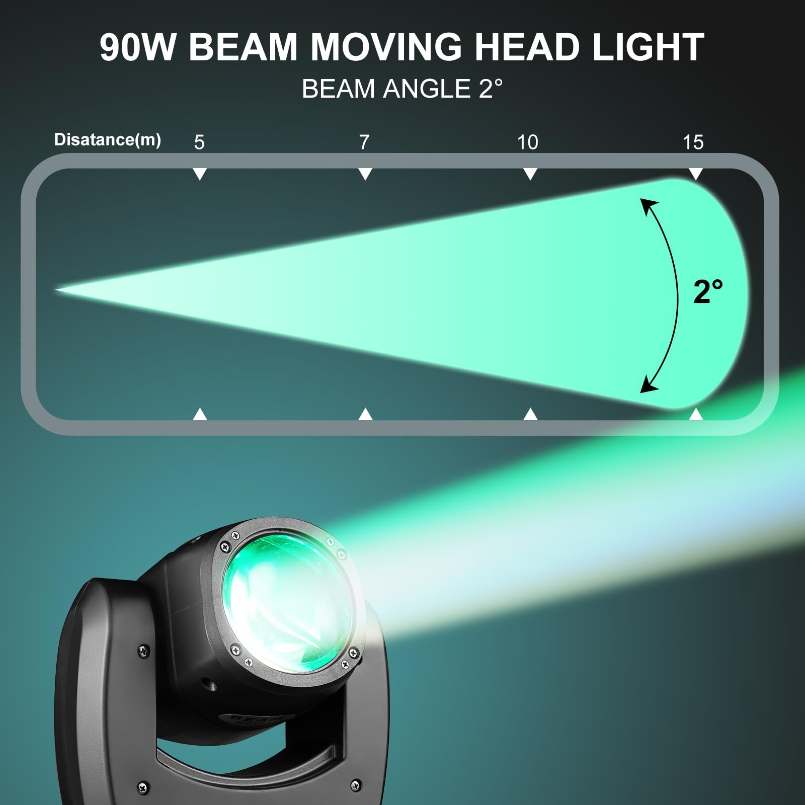 90W LED Moving Head DJ Lights Mini Beam Stage Lights Super Bright Spot RGBW 4…