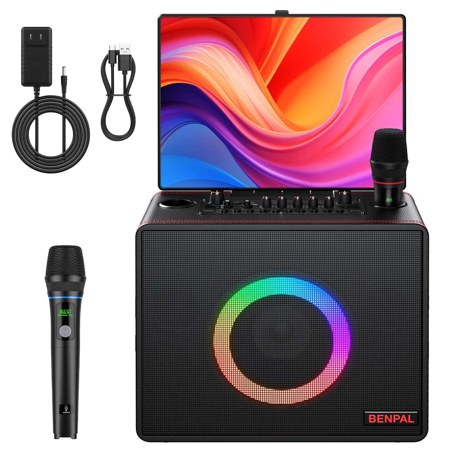 Karaoke Machine for Adults, Built-in 14 Inch Tablet with Lyrics Display