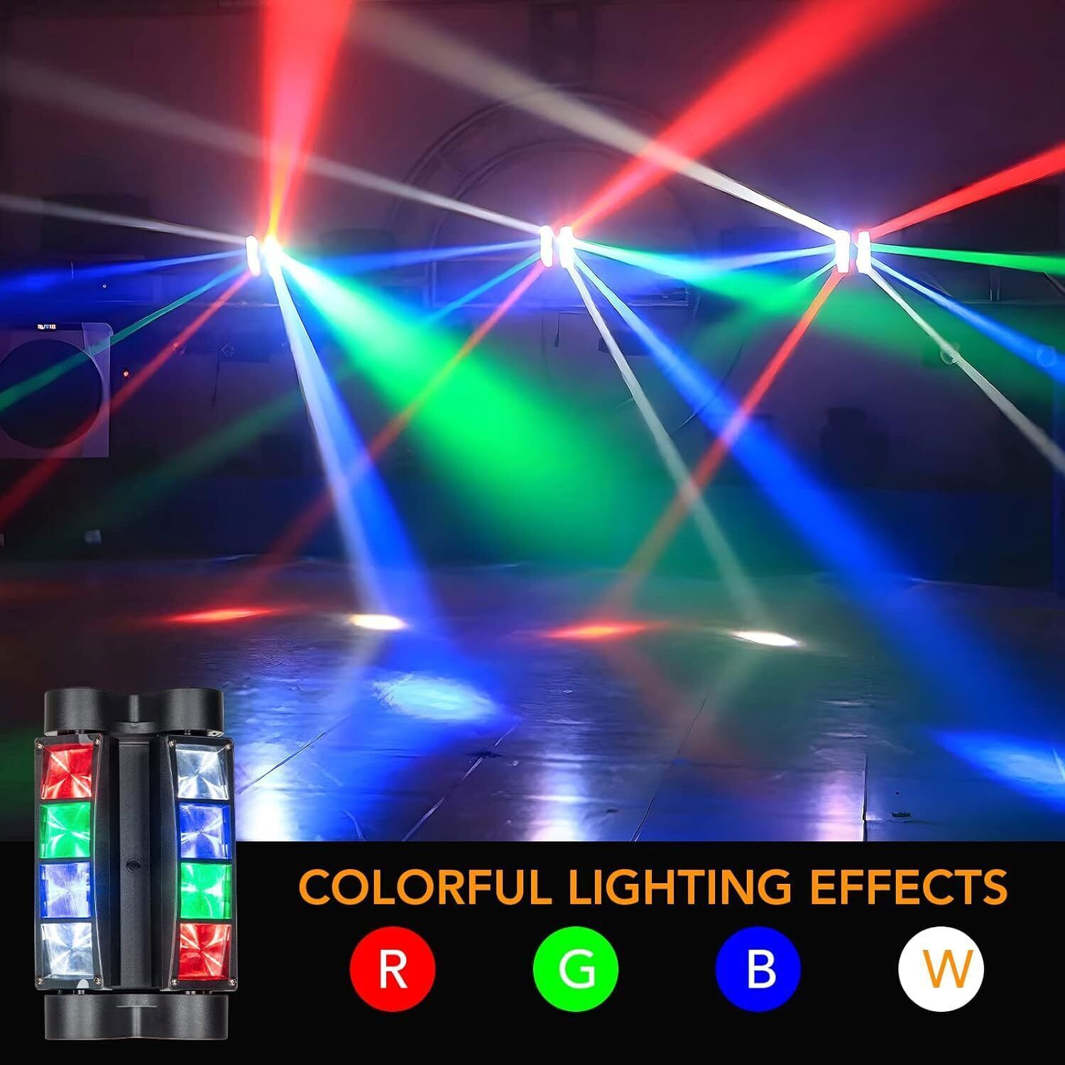80W 8 LEDs Spider Moving Head Stage Lighting Beam DMX Disco Party DJ Light RGBW
