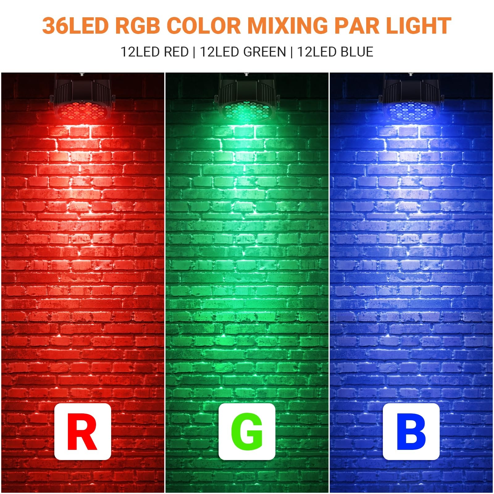 Battery Powered Stage Par Lights: 36W RGB Rechargeable – 6 to 15Hours Working…