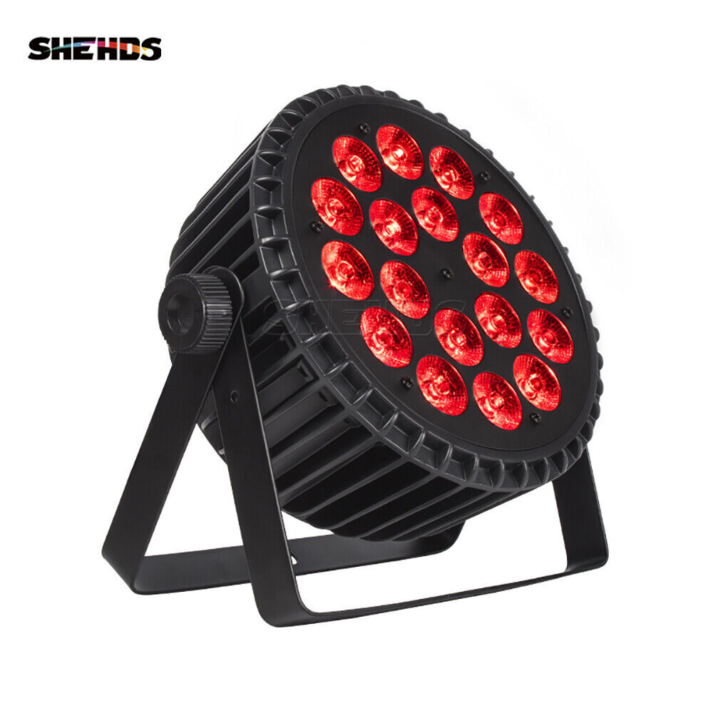 4PCS SHEHDS Aluminum Alloy LED Par Flat 18X18W RGBWAUV Par Stage Lights DJ Disco