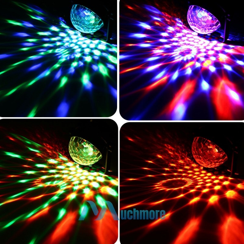 3W Disco Party Lights Strobe Led Dj Ball Sound Activated Bulb Dance Lamp US Plug