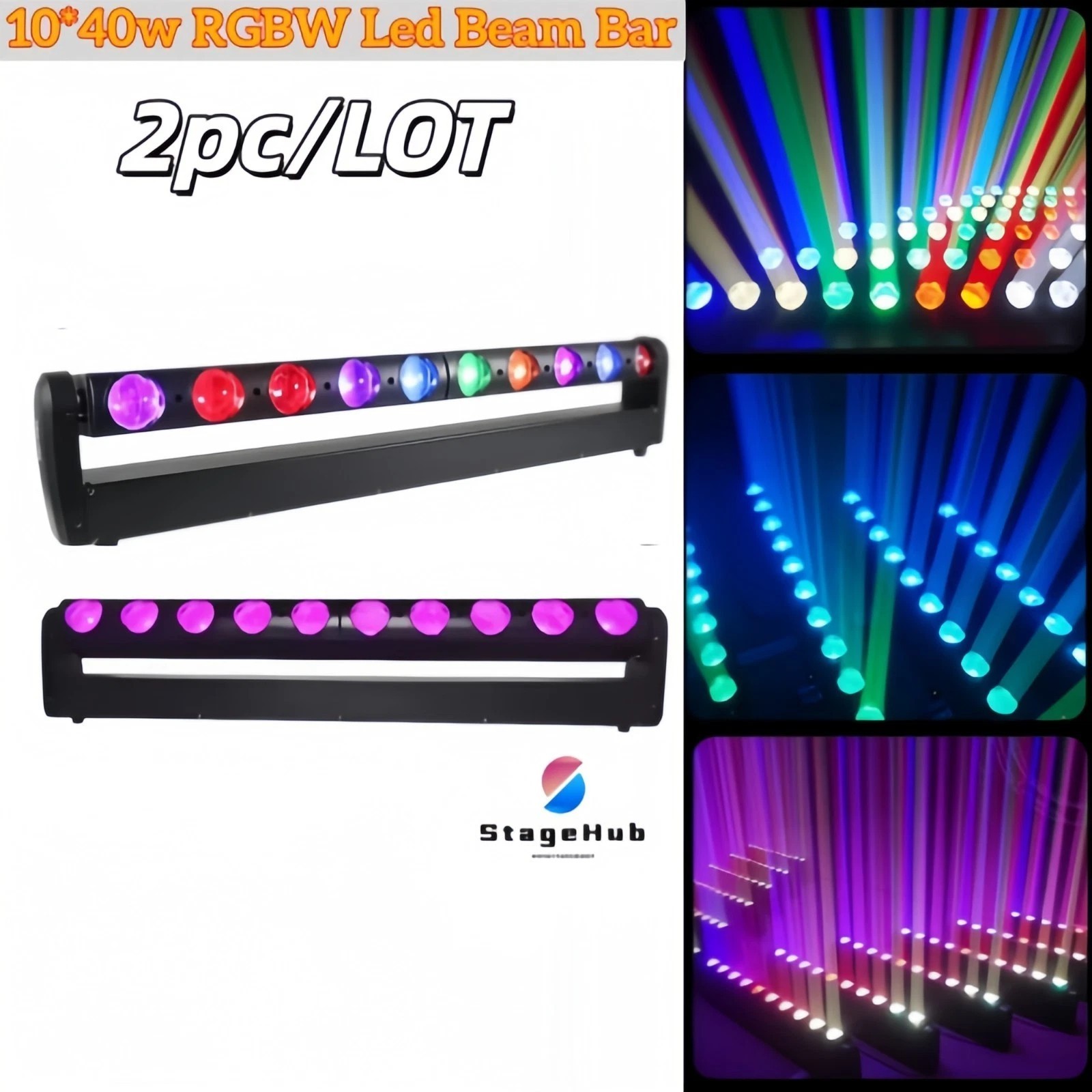 2/Lot 10x40W RGBW LED Moving Beam Bar Light DJ Disco club DMX Stage Wall Washer