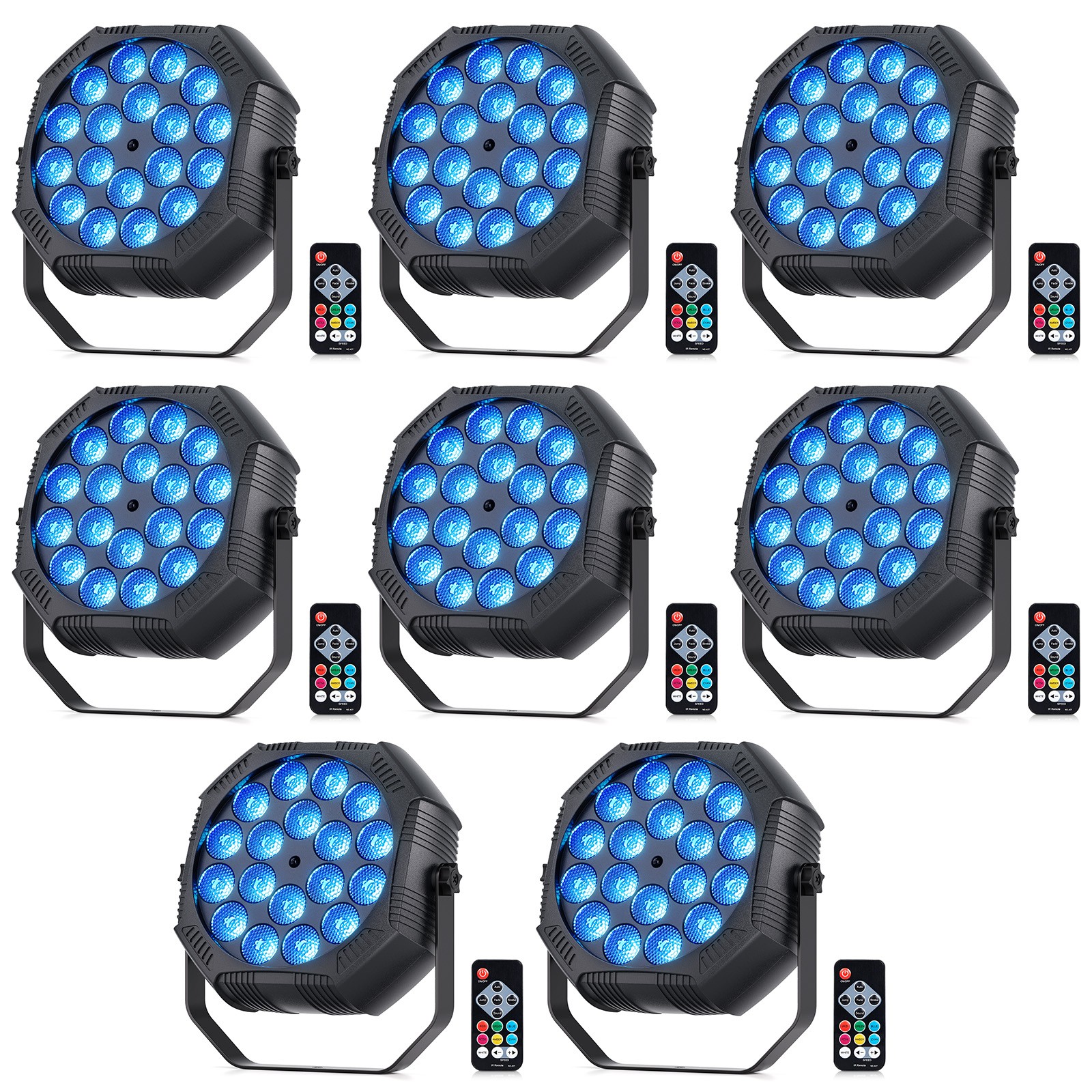 54W Wireless RGB LED Par Light Sound Active Remote Control Stage DJ Party Show