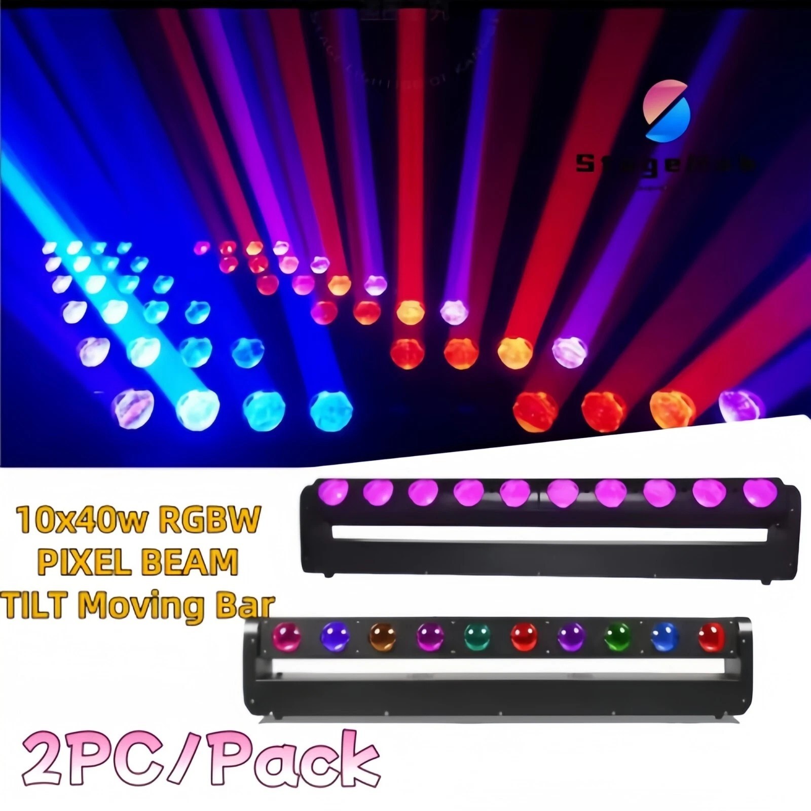 2pack 10*40w 4in1 RGBW LED beam moving head led bar light stage lighting for dj