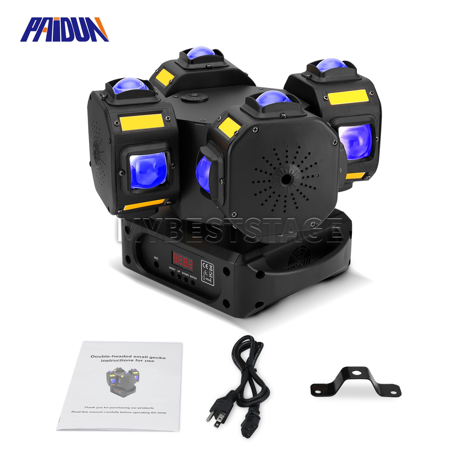 PAIDUN 200W 4Head Rotation Beam Moving Head Laser Light Strobe Disco Show KTV DJ