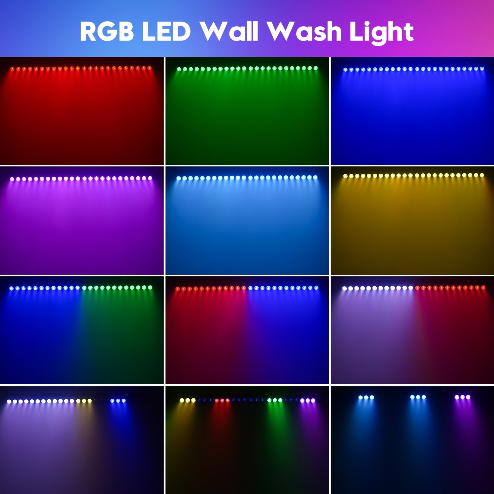 24x3W RGB LED Wall Washer DMX Remote Control Stage DJ Bar Color Chase Uplighting