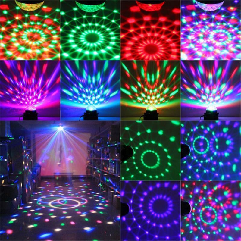 RGB Led Disco Ball Strobe Light Rotat Stage Lamp Sound/Remote Control