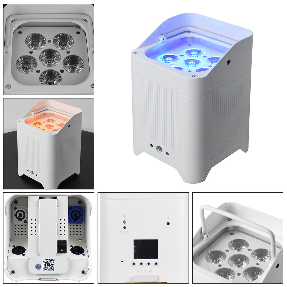 10PCS 6x18W Par Light Wireless Battery Powered RGBWA+UV DMX DJ Stage Light