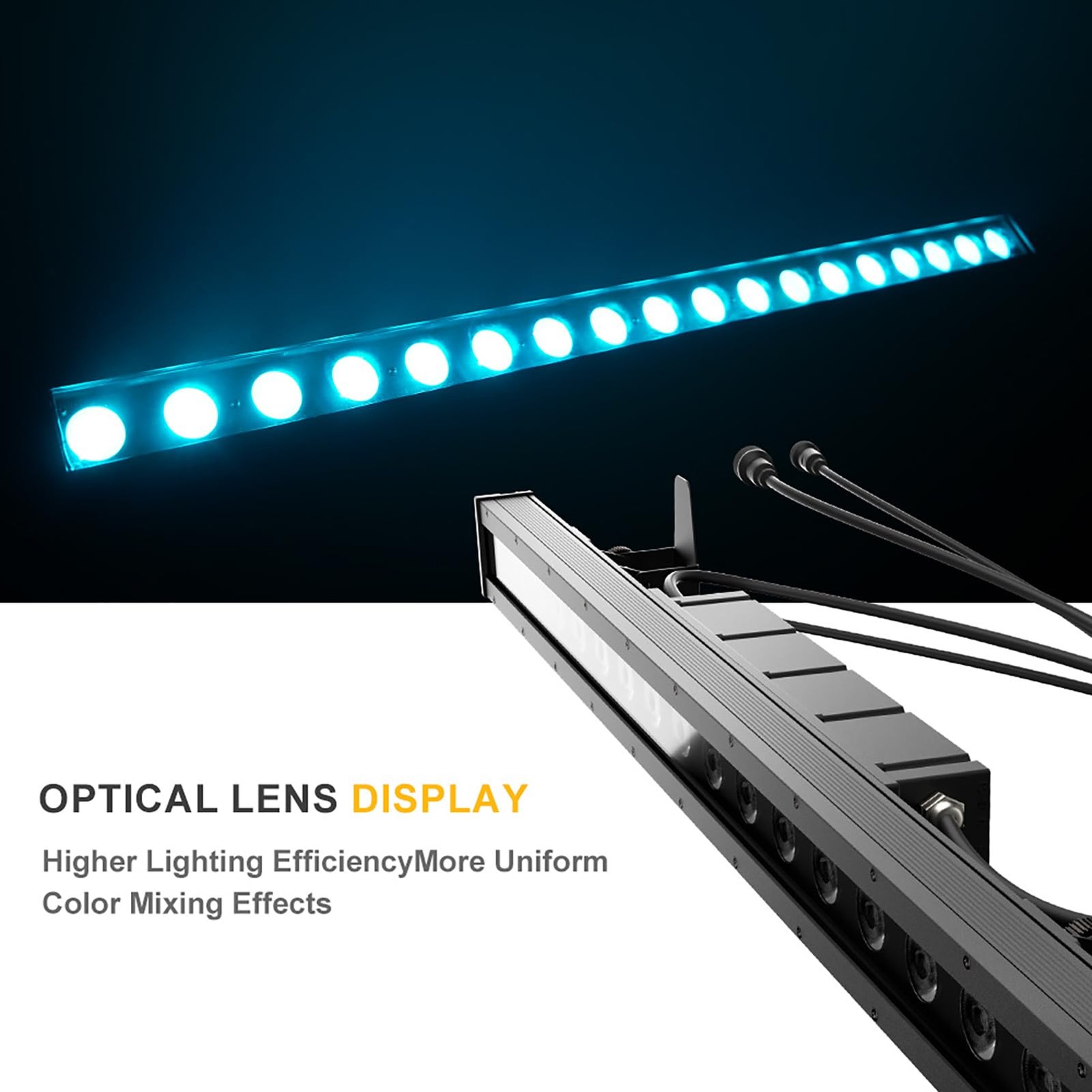SHEHDS 18x10W Waterproof Wash Wall Light, RGBWUV 6-in-1 Stage DJ Light
